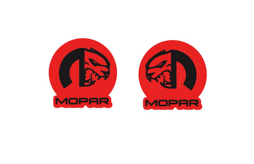 Chrysler Emblem & Badges set with Mopar Hellcat logo (Type 2) Chrysler emblems decoinfabric