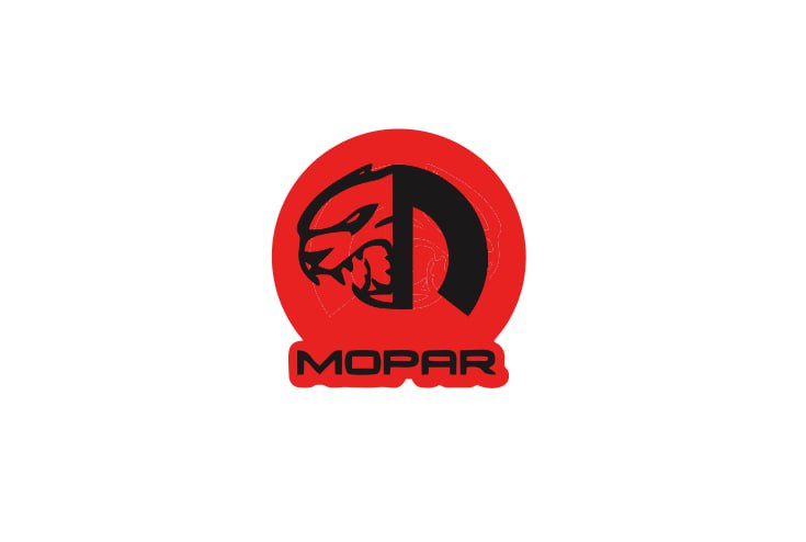 Dodge tailgate trunk rear emblem with Mopar Hellcat logo (Type 2) Dodge emblems decoinfabric