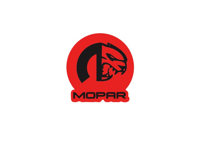 Dodge tailgate trunk rear emblem with Mopar Hellcat logo (Type 2) Dodge emblems decoinfabric