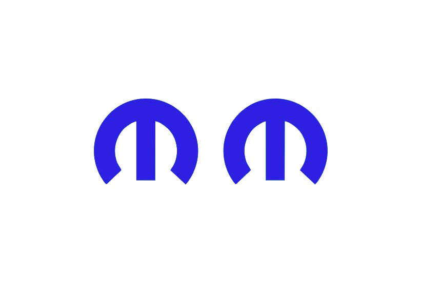 Chrysler Radiator grille emblem with Mopar logo (type 19)