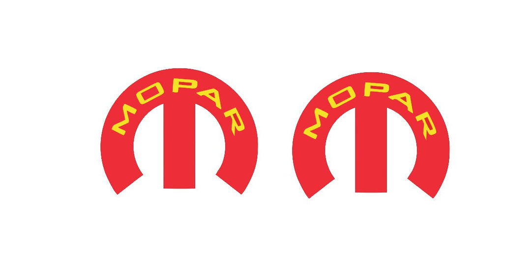 Chrysler tailgate trunk rear emblem with MOPAR logo (Type 20) Chrysler emblems decoinfabric RED YELLOW