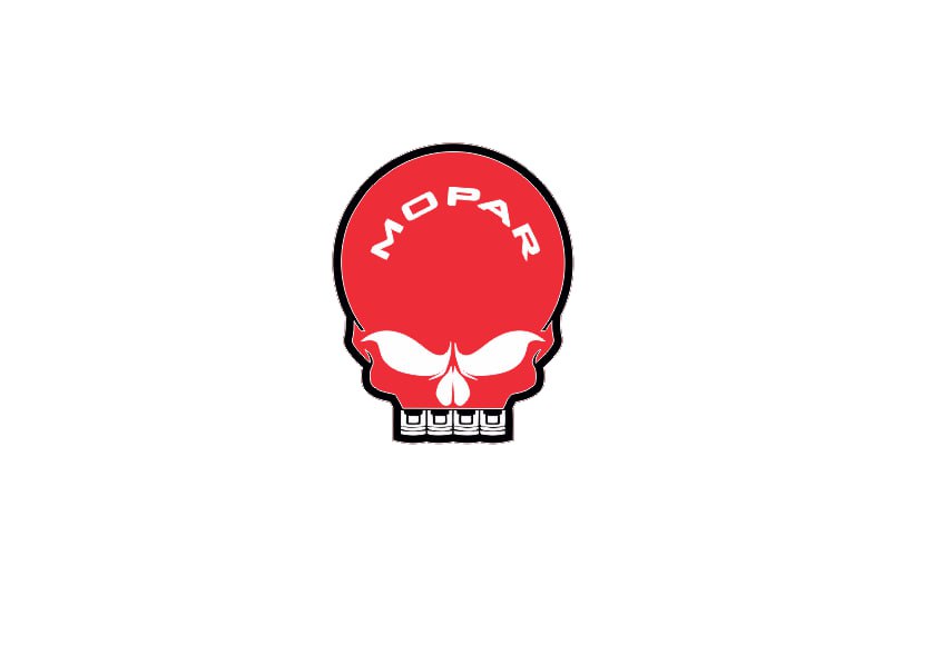 DODGE Radiator grille emblem with Mopar Skull logo (type 12) Dodge emblems decoinfabric