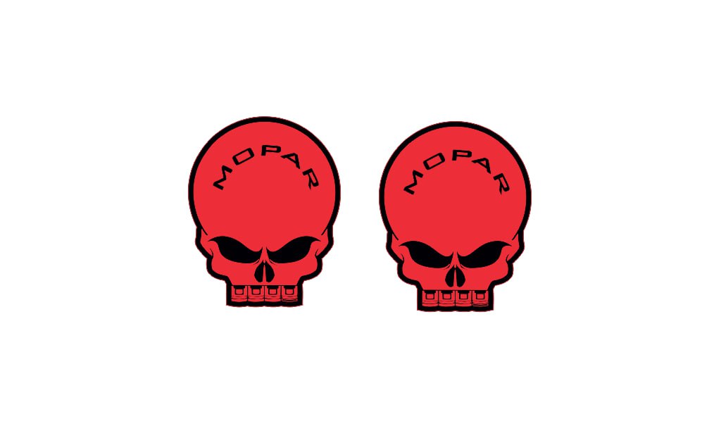 DODGE emblem for fenders with Mopar Skull logo (type 12) Dodge emblems decoinfabric BLACK RED