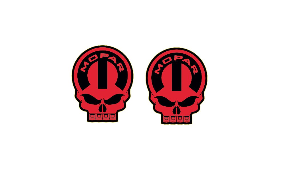 JEEP emblem for fenders with Mopar Skull logo (Type 13) Jeep emblems decoinfabric BLACK RED