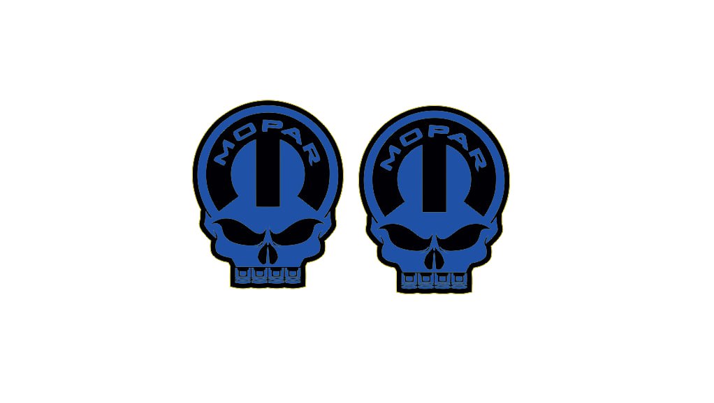 JEEP emblem for fenders with Mopar Skull logo (Type 13) Jeep emblems decoinfabric BLACK BLUE