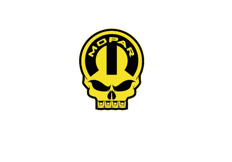 Dodge Challenger trunk rear emblem between tail lights with Mopar Skull logo (type 12) Dodge emblems decoinfabric BLACK YELLO