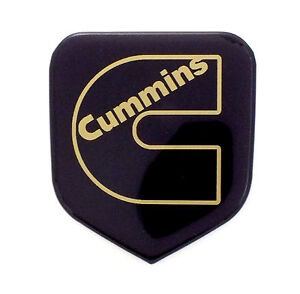 Dodge tailgate trunk rear emblem with Cummins logo (type 3) Dodge emblems decoinfabric BLACK GOLD MIRROR