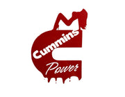 DODGE Radiator grille emblem with Cummins Girl Power logo Dodge emblems decoinfabric RED WHITE