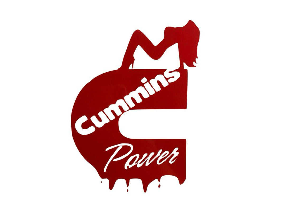 DODGE emblem for fenders with Cummins Girl Power logo Dodge emblems decoinfabric RED WHITE