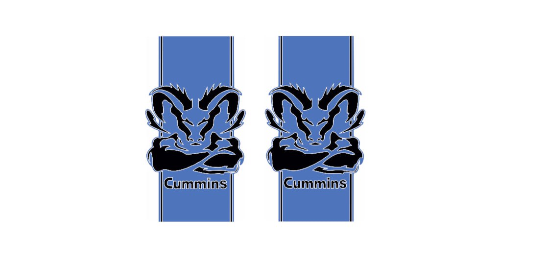 Dodge RAM Emblem & Badges set with Cummins logo Dodge emblems decoinfabric BLACK BLUE