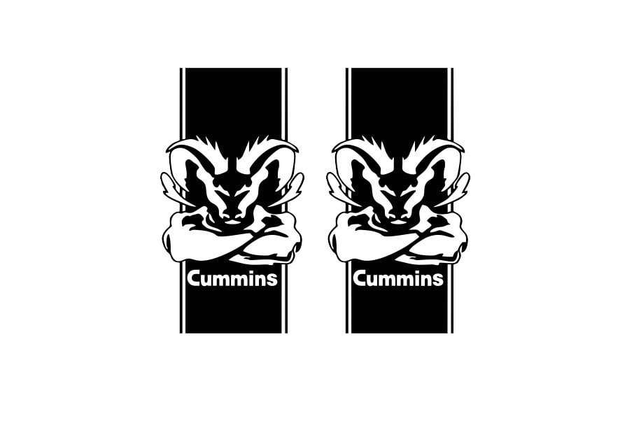Dodge RAM Emblem & Badge Set - Grille and Tailgate Cummins logo Dodge emblems decoinfabric BLACK