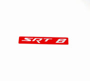 Jeep tailgate trunk rear emblem with SRT8 logo (Type 3) Jeep emblems decoinfabric RED SILVER MIRROR