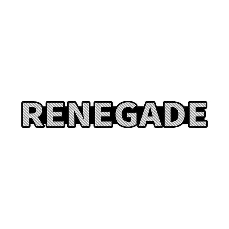 Jeep Emblem & Badges set with Renegade logo (Type 4) Jeep emblems decoinfabric BLACK WHITE