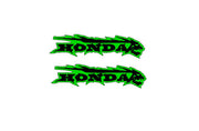 Honda emblem for fenders with Honda logo Honda fender decoinfabric GREEN BLACK