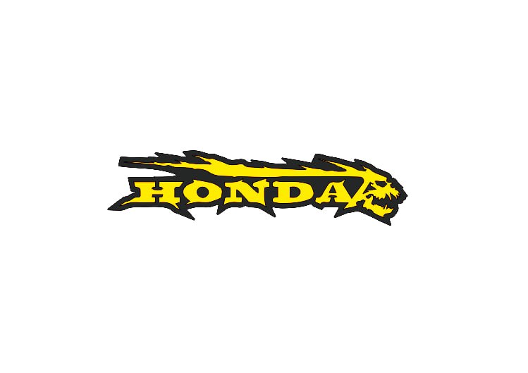 Honda Radiator grille emblem with Honda logo Honda emblems decoinfabric BLACK YELLOW