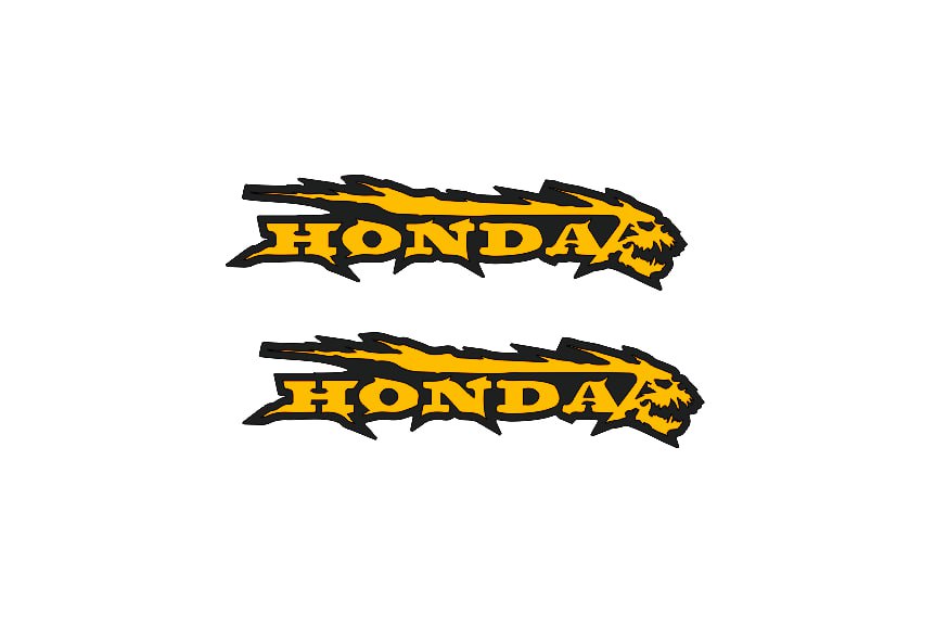 Honda Emblem & Badges set with Honda logo Honda emblems decoinfabric BLACK YELLOW