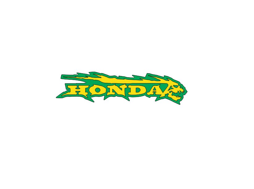 Honda Emblem & Badges set with Honda logo Honda emblems decoinfabric GREEN YELLOW
