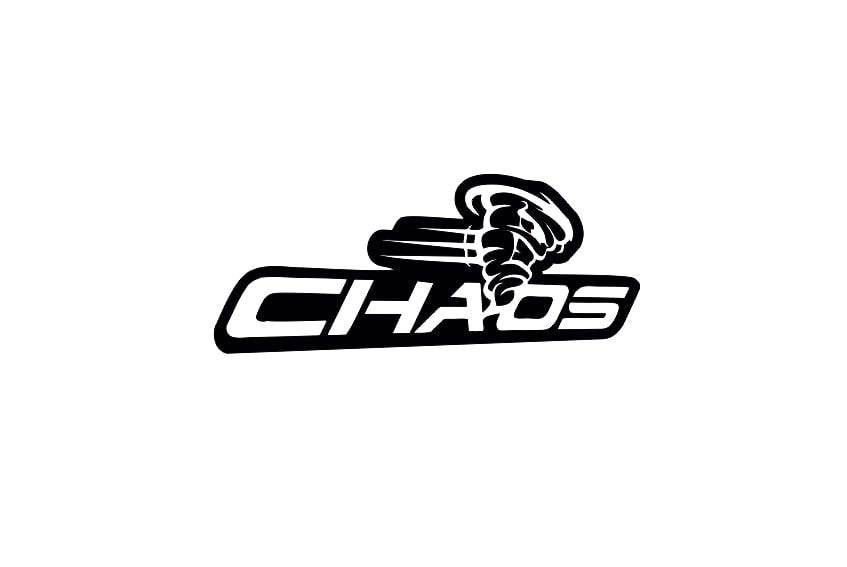 DODGE Radiator grille emblem with Chaos logo Dodge emblems decoinfabric BLACK WHITE