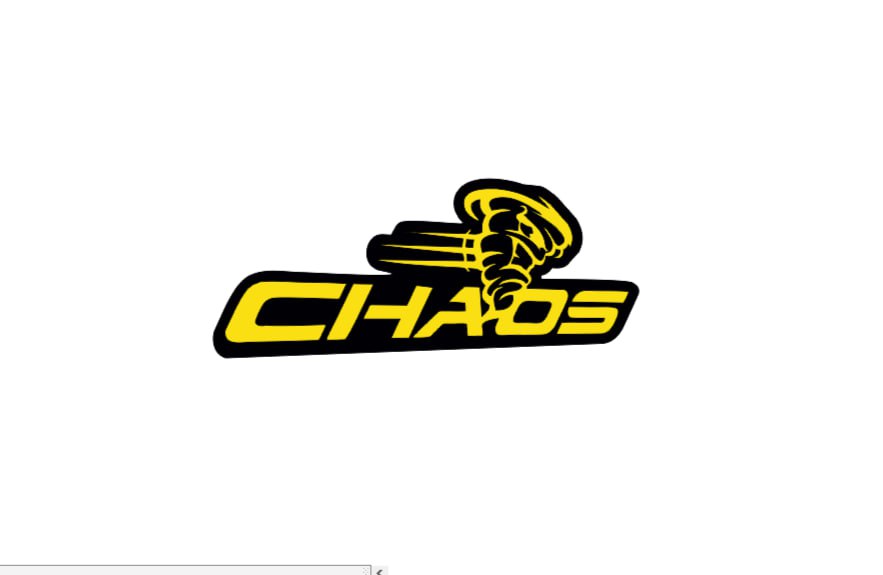 Dodge Challenger trunk rear emblem between tail lights with Chaos logo