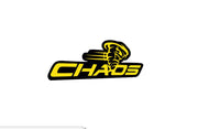 Dodge tailgate trunk rear emblem with Chaos logo Dodge emblems decoinfabric BLACK YELLOW