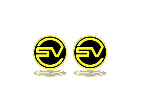 Range Rover emblem for fenders with SV logo Range Rover emblems decoinfabric YELLOW BLACK