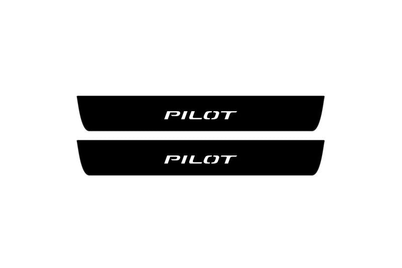 Honda Pilot III 2016-2023 Led Door Sill Pro With Logo Pilot (Premium Painting) Honda Led Door Sills PRO opdesign