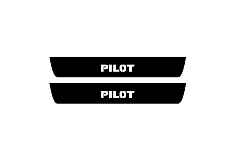 Honda Pilot II 2009-2016 Led Door Sill Pro With Logo Pilot (Premium Painting) Honda Led Door Sills PRO opdesign