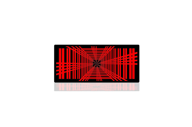 Tesla radiator grille emblem with Plaid logo Tesla emblems decoinfabric