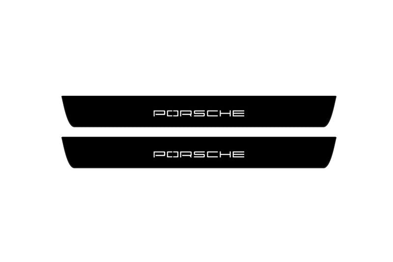 Porsche Cayenne II 2010-2017 Led Door Sill Pro With Logo Porsche (Premium Painting) Porsche Led Door Sills PRO opdesign