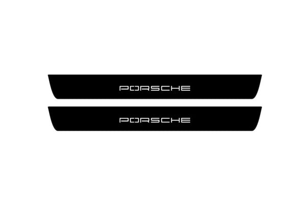 Porsche Cayenne II 2010-2017 Led Door Sill Pro With Logo Porsche (Premium Painting)