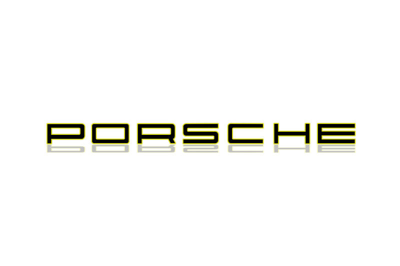 Porsche tailgate trunk rear 3D emblem with Porsche logo (type MIXT) Porsche emblems decoinfabric
