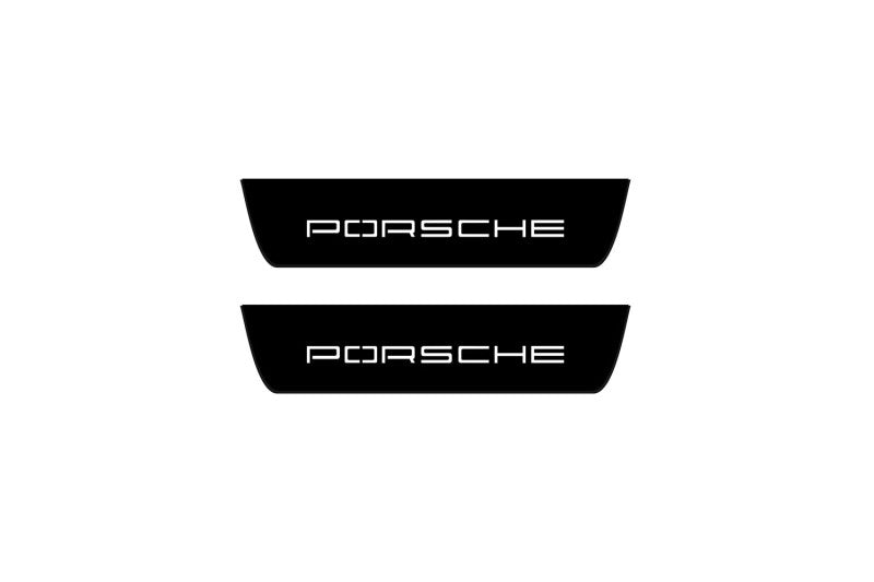 Porsche Cayenne II 2010-2017 Led Door Sill Pro With Logo Porsche (Premium Painting) Porsche Led Door Sills PRO opdesign