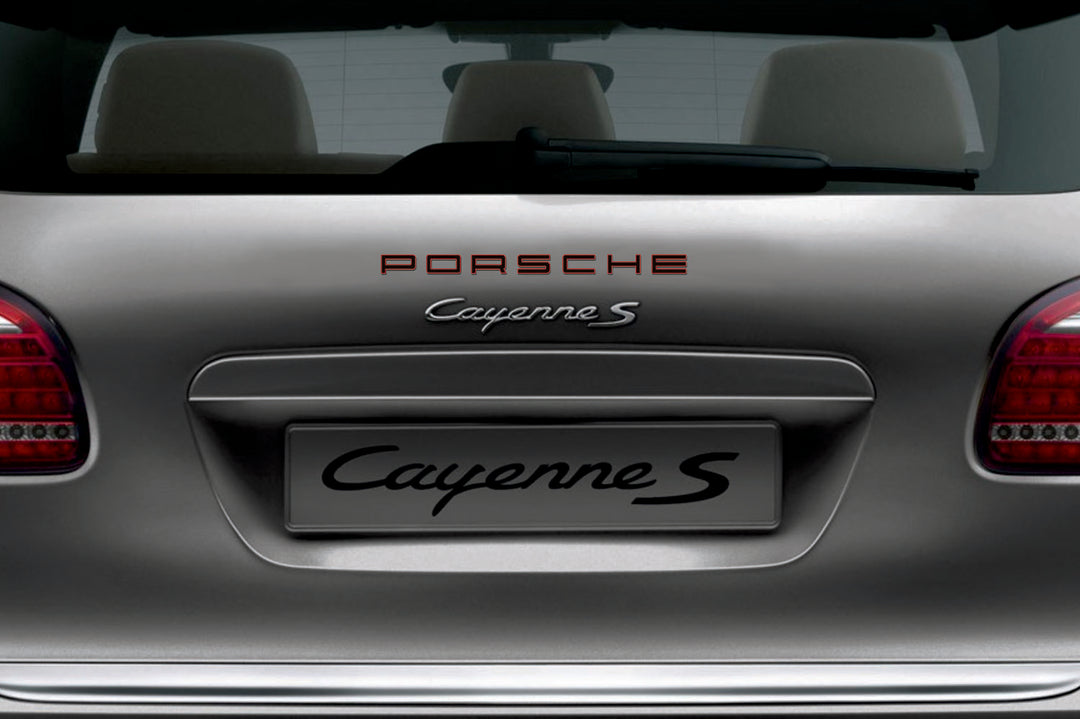 Porsche tailgate trunk rear 3D emblem with Porsche logo (type MIXT) Porsche emblems decoinfabric