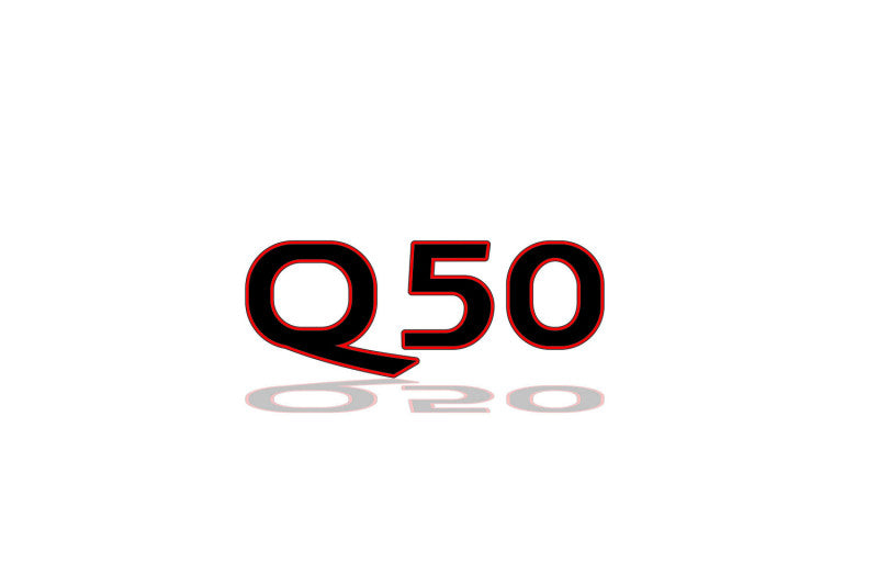 Infiniti Q50 2013+ tailgate trunk rear 3D emblem with Q50 logo (type MIXT) Infiniti emblems decoinfabric