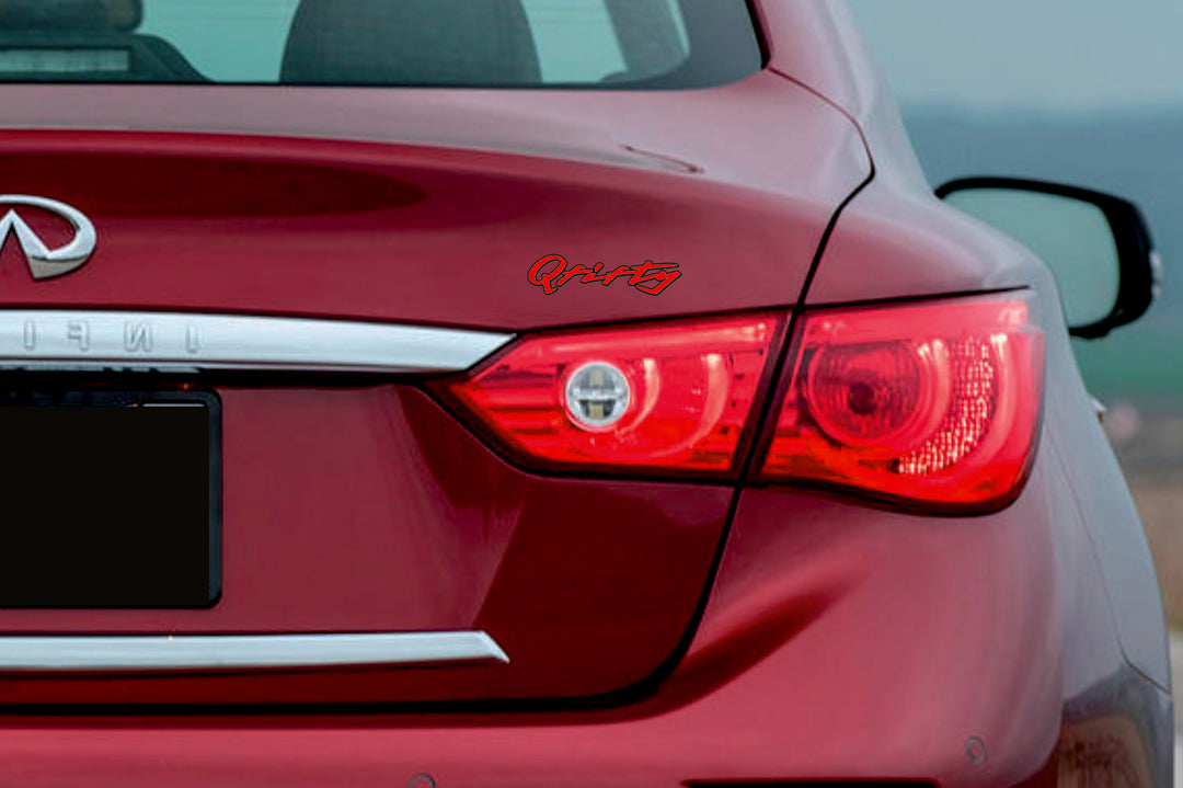 Infiniti Q50 tailgate trunk rear 3D emblem with QFifty logo (type MIXT) Infiniti emblems decoinfabric