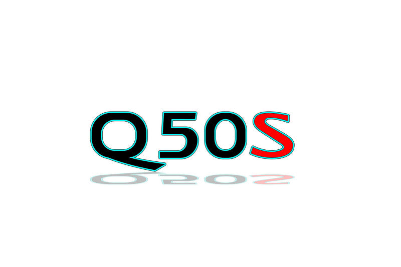 Infiniti Q50 2013+ tailgate trunk rear 3D emblem with Q50S logo (type MIXT) Infiniti emblems decoinfabric