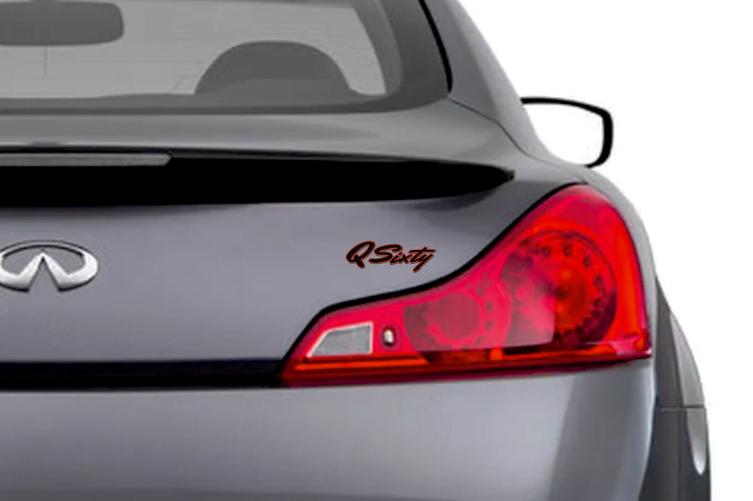 Infiniti Q60 tailgate trunk rear 3D emblem with Q Sixty logo (type MIXT) Infiniti emblems decoinfabric