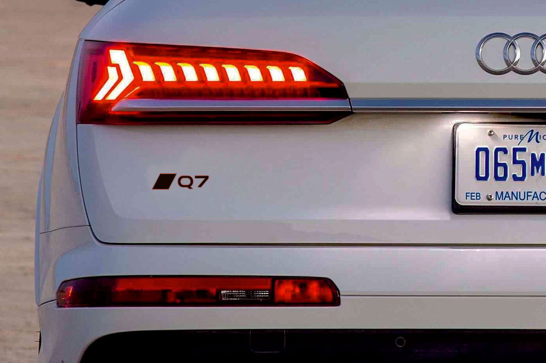 Audi tailgate trunk rear 3D emblem with Q7 logo (type MIXT) Var. 2 Audi emblems decoinfabric