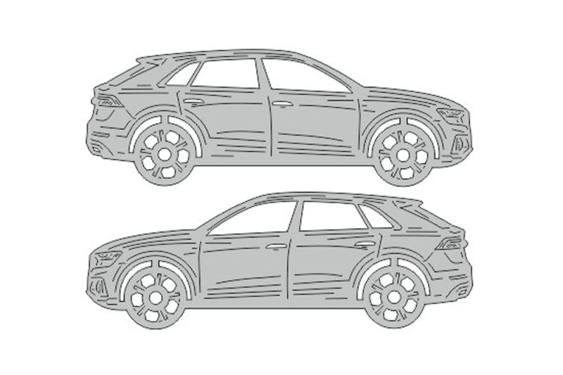 Audi Q8 (2018+) Floor Mat Emblem Set – Stainless Steel Badges Car Mats Badges Decoin