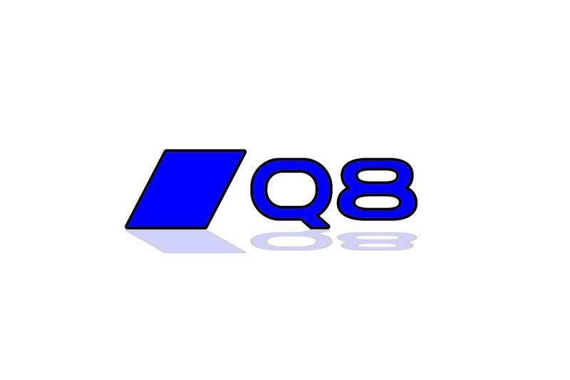 Audi tailgate trunk rear 3D emblem with Q8 logo (type MIXT) Var. 2 Audi emblems decoinfabric