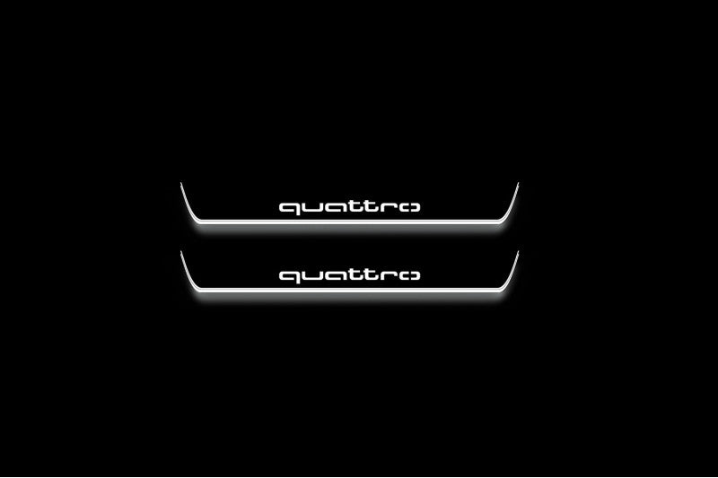 Audi A6 C8 2018+ Led Sill Plates With Logo Quattro Audi Led Door Sills opdesign