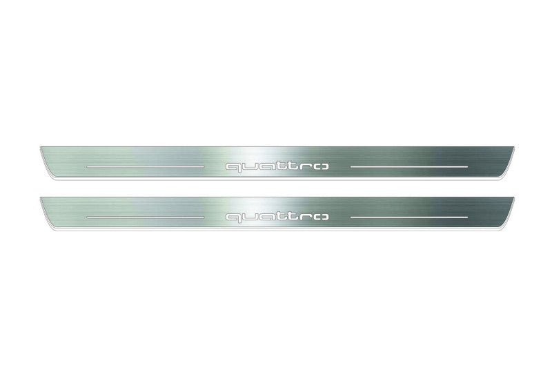 Audi A6 C8 2018+ Led Sill Plates With Logo Quattro Audi Led Door Sills opdesign