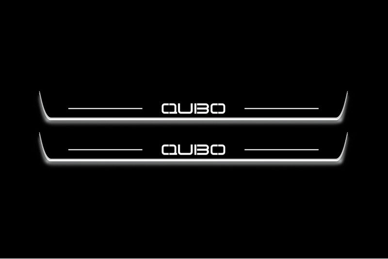 Fiat Qubo 2008+ LED Door Sills PRO With Logo Qubo