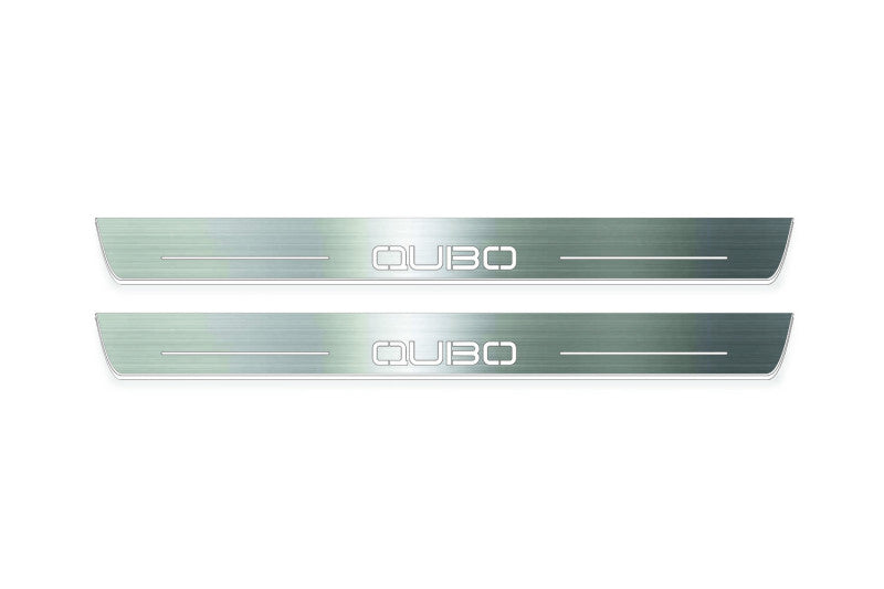 Fiat Qubo 2008+ LED Door Sills PRO With Logo Qubo