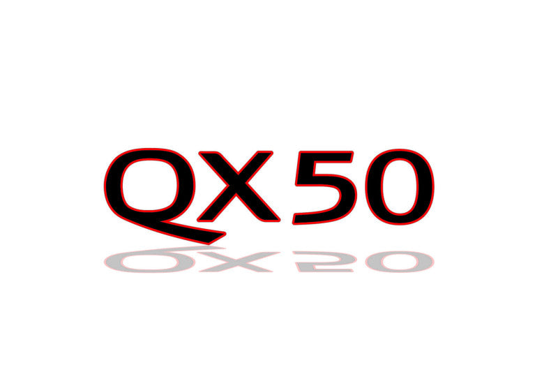 Infiniti tailgate trunk rear 3D emblem with QX50 logo (type MIXT) Infiniti emblems decoinfabric