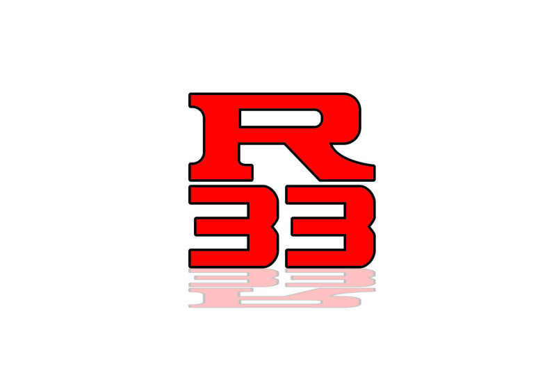 Nissan tailgate trunk rear 3D emblem with R33 logo for Skyline R33 (type MIXT) Nissan emblems decoinfabric