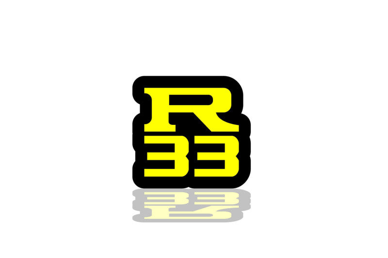 Nissan Illuminated LED Radiator Grille Emblems and Badges with R33 (type 2) logo Nissan Led Emblems decoinfabric