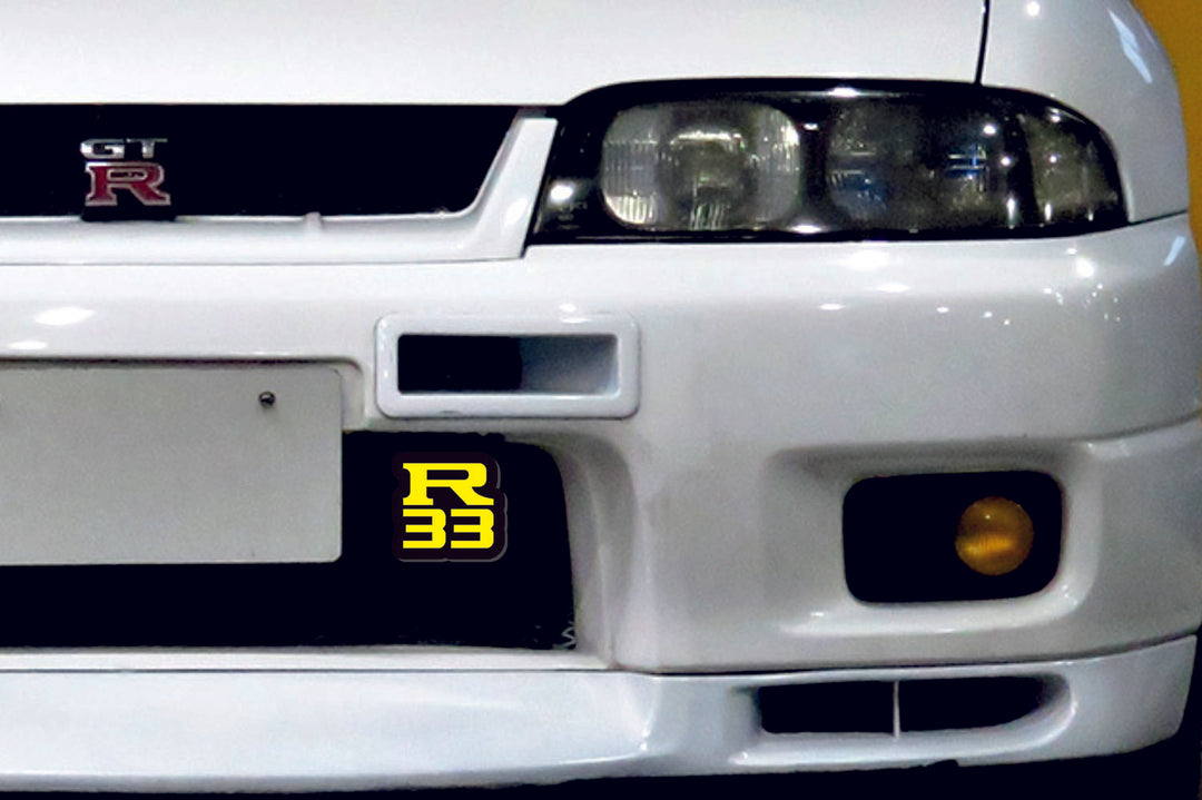 Nissan Illuminated LED Radiator Grille Emblems and Badges with R33 (type 2) logo Nissan Led Emblems decoinfabric
