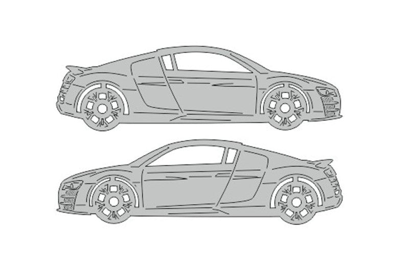 Audi R8 I (2006-2015) Floor Mat Emblem Set – Stainless Steel Badges Car Mats Badges Decoin