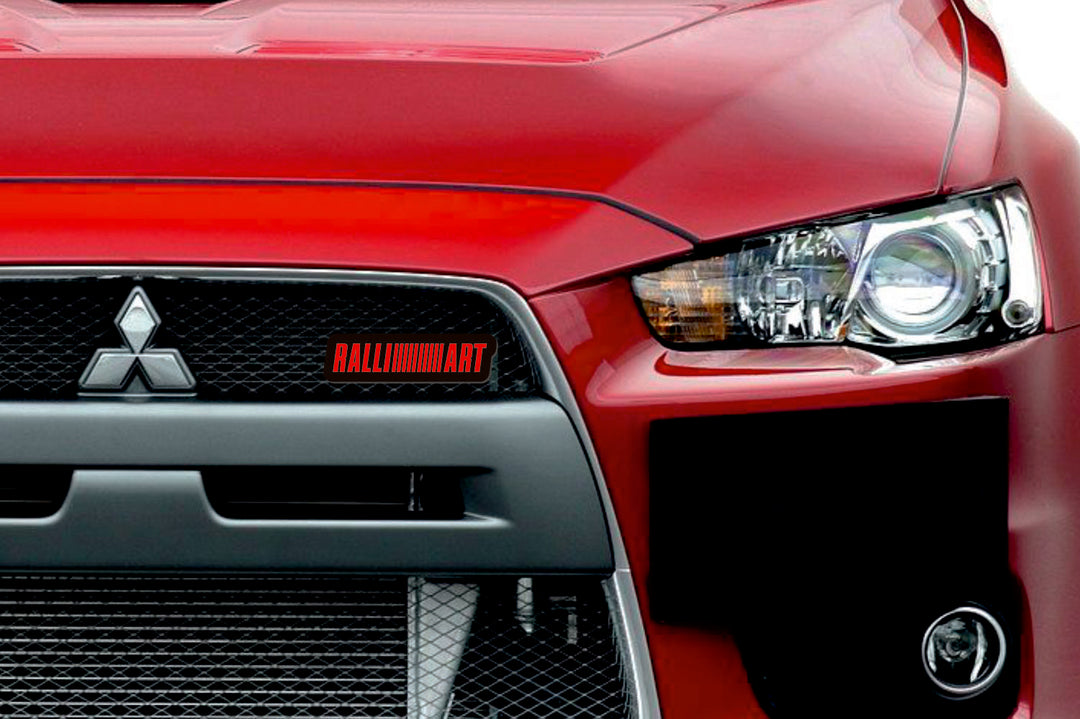 Mitsubishi Illuminated LED Radiator Grille Emblems and Badges with Ralliart (type 2) logo Mitsubishi Led Emblems decoinfabric